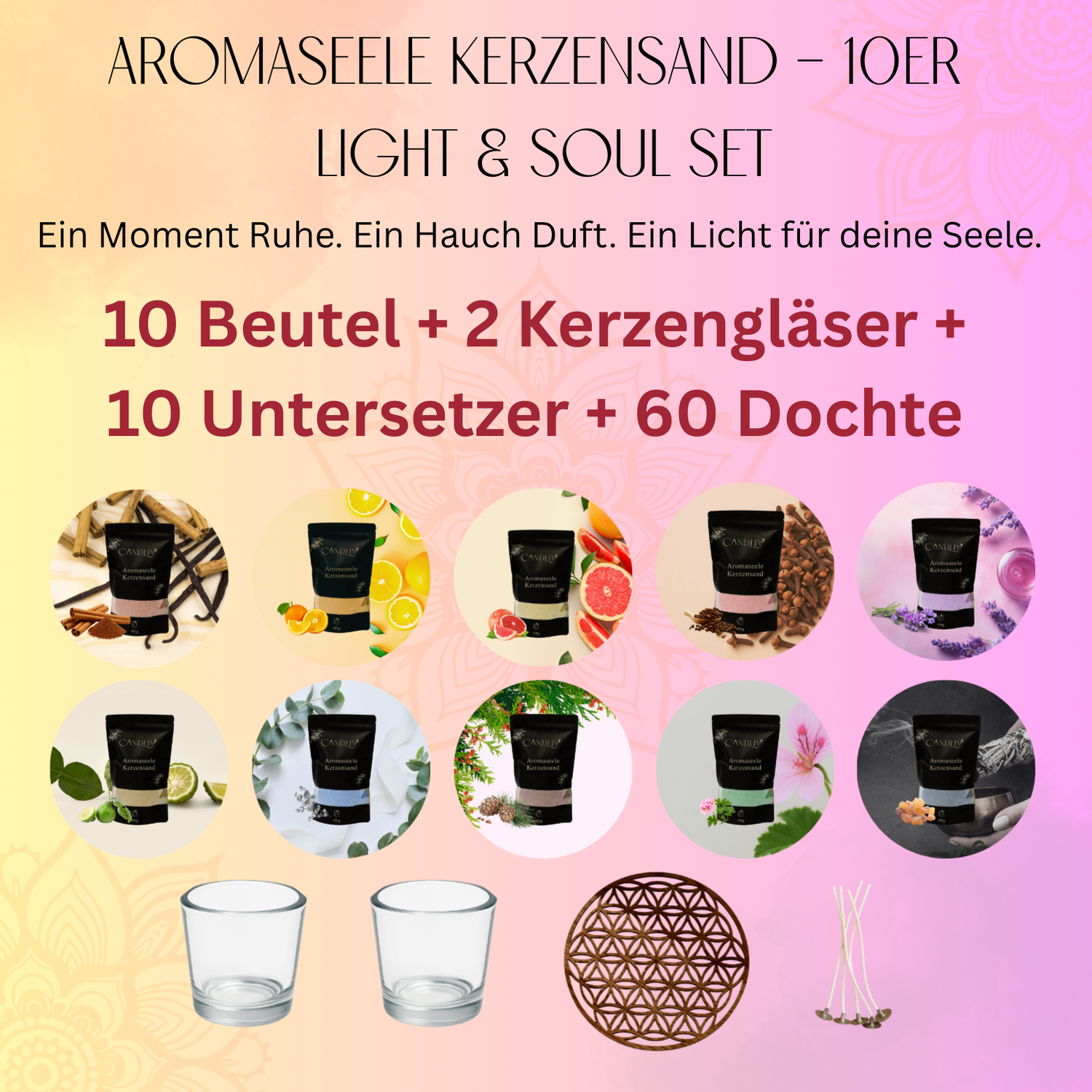 Aromaseele Kerzensand - 10er Light & Soul Set