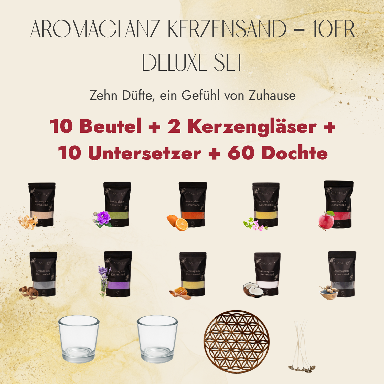Aromaglanz Kerzensand - 10er Deluxe Set