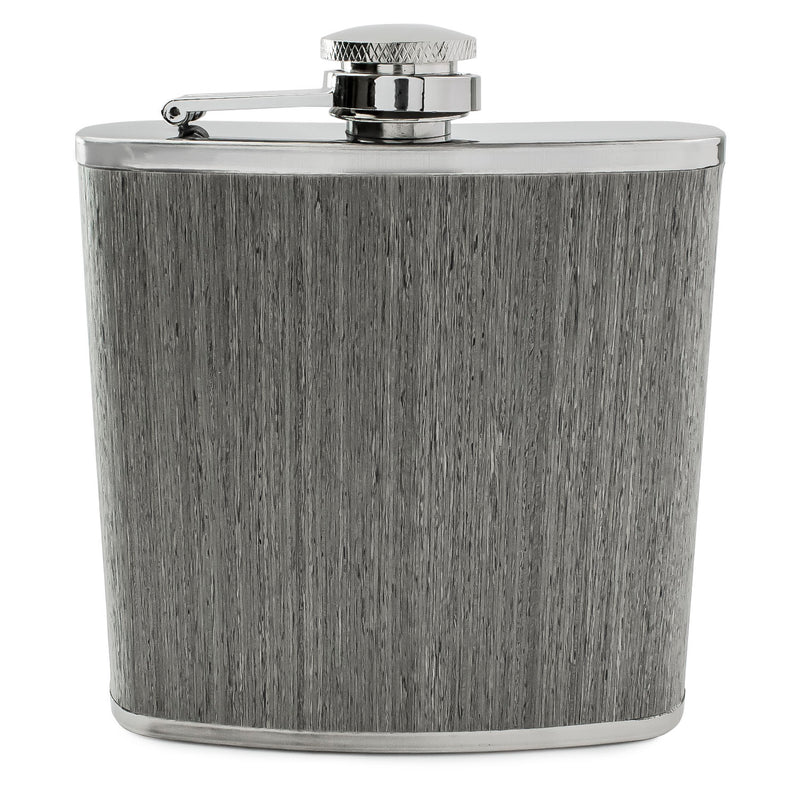Flachmann 150 ml aus Holz (Dunkel, Grau oder Hell) – Gravierbar & Personalisiert