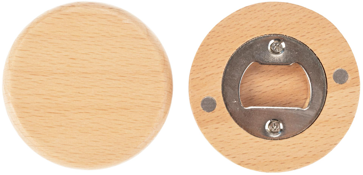 Personalisierter Flaschenöffner aus Holz mit Gravur