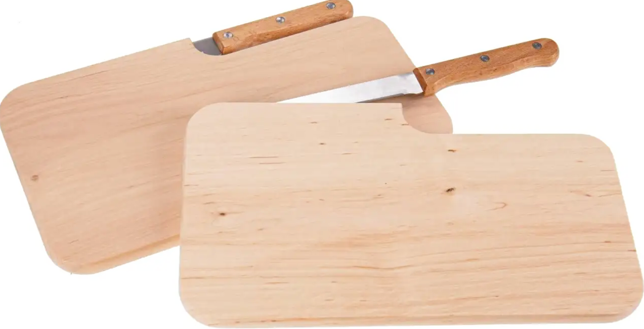 Frühstücksbrett aus Erlenholz mit Gravur – rechteckig & mit Messer – personalisierbar & nachhaltig