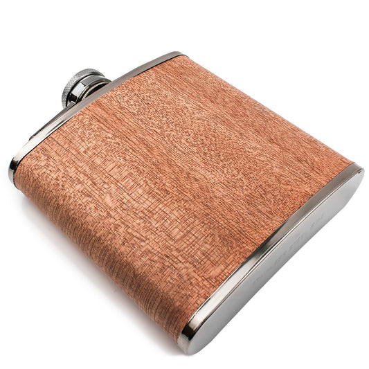 Flachmann 150 ml aus Holz (Dunkel, Grau oder Hell) – Gravierbar & Personalisiert