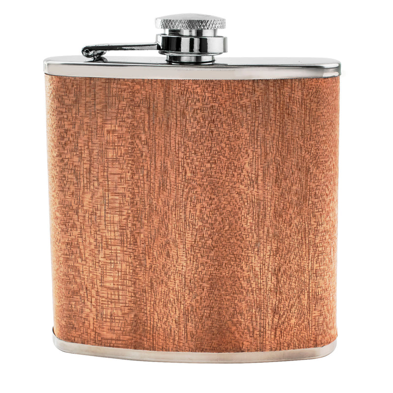Flachmann 150 ml aus Holz (Dunkel, Grau oder Hell) – Gravierbar & Personalisiert