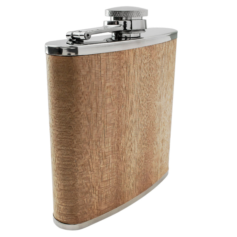 Flachmann 150 ml aus Holz (Dunkel, Grau oder Hell) – Gravierbar & Personalisiert