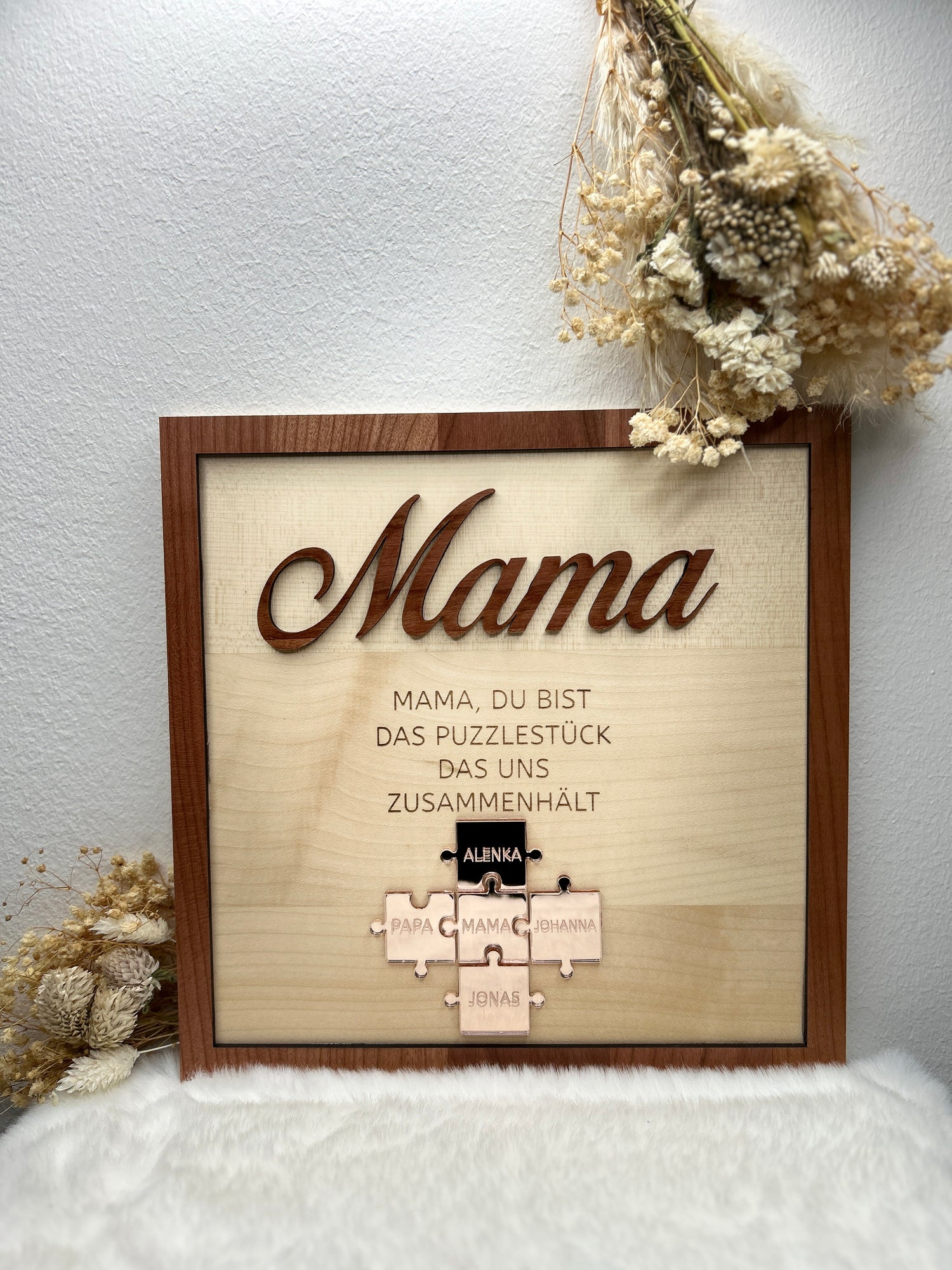 Holz Mama Puzzle Namenschild
