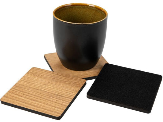 Holz Untersetzer mit Filzrücken – geölt 107 x 5mm - FSC®-zertifiziert