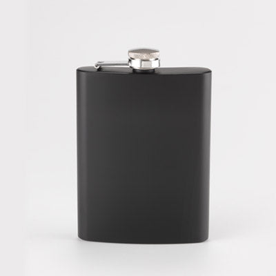 SteelSip Black – Personalisierbarer Flachmann mit Fotogravur (240 ml)
