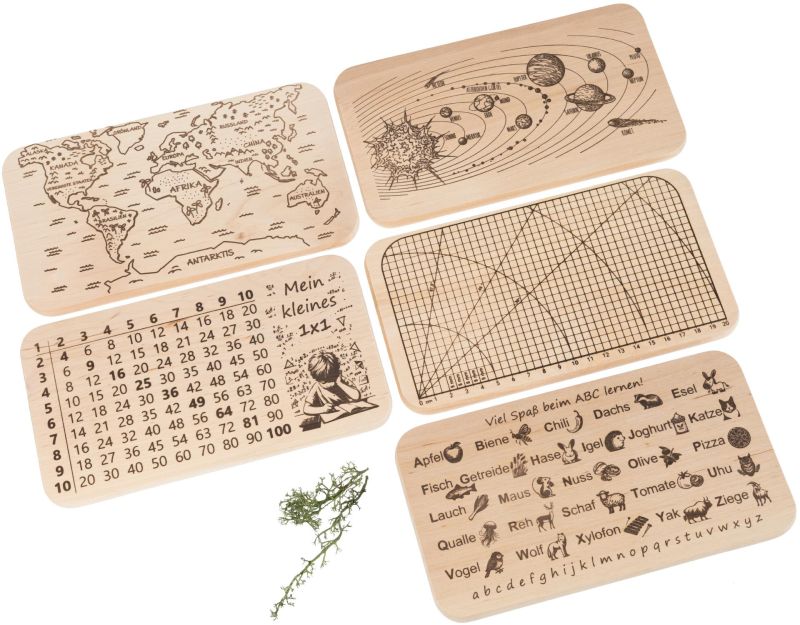 Lern Schneidebretter Set für Kinder aus FSC® Erle
