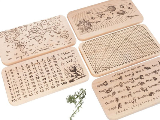Lern Schneidebretter Set für Kinder aus FSC® Erle