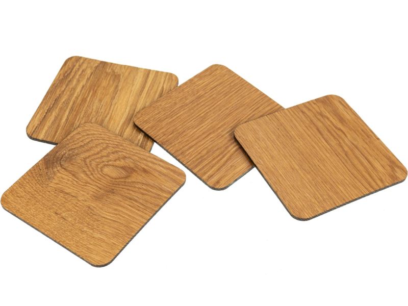 Massivholz Untersetzer aus Geöltem Eichenholz 95x3 mm - Robust & Dekorativ