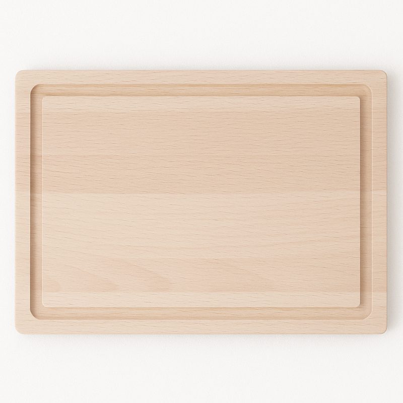 Professionelles Schneidebrett aus Buchenholz 30x20 cm – Nachhaltiges Küchenbrett mit Saftrille
