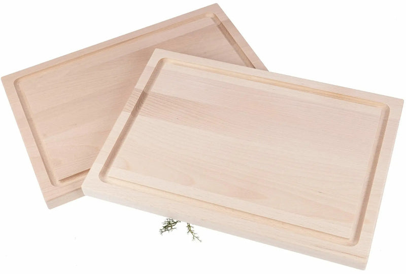 Professionelles Schneidebrett aus Buchenholz 30x20 cm – Nachhaltiges Küchenbrett mit Saftrille