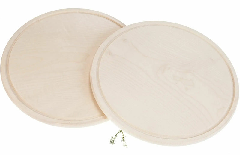 Rundes Schneidebrett mit Gravur – Ahornholz mit Saftrille – personalisierbar & nachhaltig