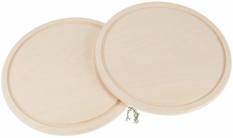 Rundes Schneidebrett mit Gravur – Ahornholz mit Saftrille – personalisierbar & nachhaltig
